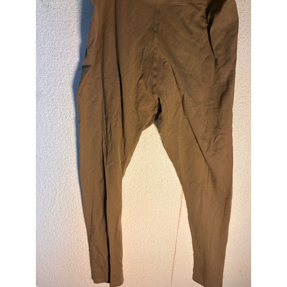 Faded Glory Leggings Women L 12-14 Tan Excellent Cotton Spandex Stretch Basic